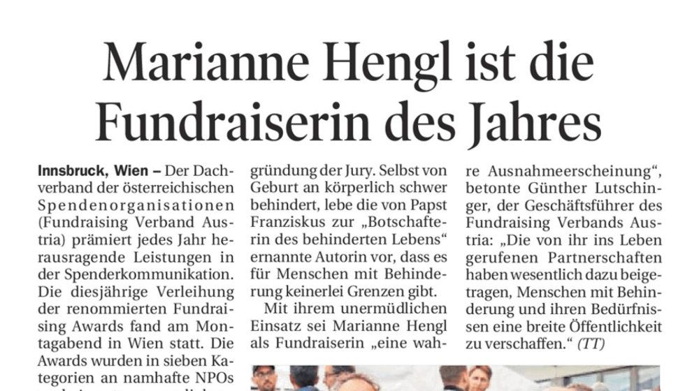 Marianne Hengl ist die Fundraiserin des Jahres