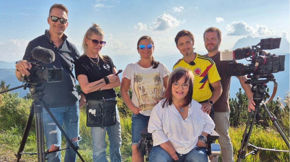 Fernseh-Dreh LICHTblicke auf der Steinplatte in Waidring