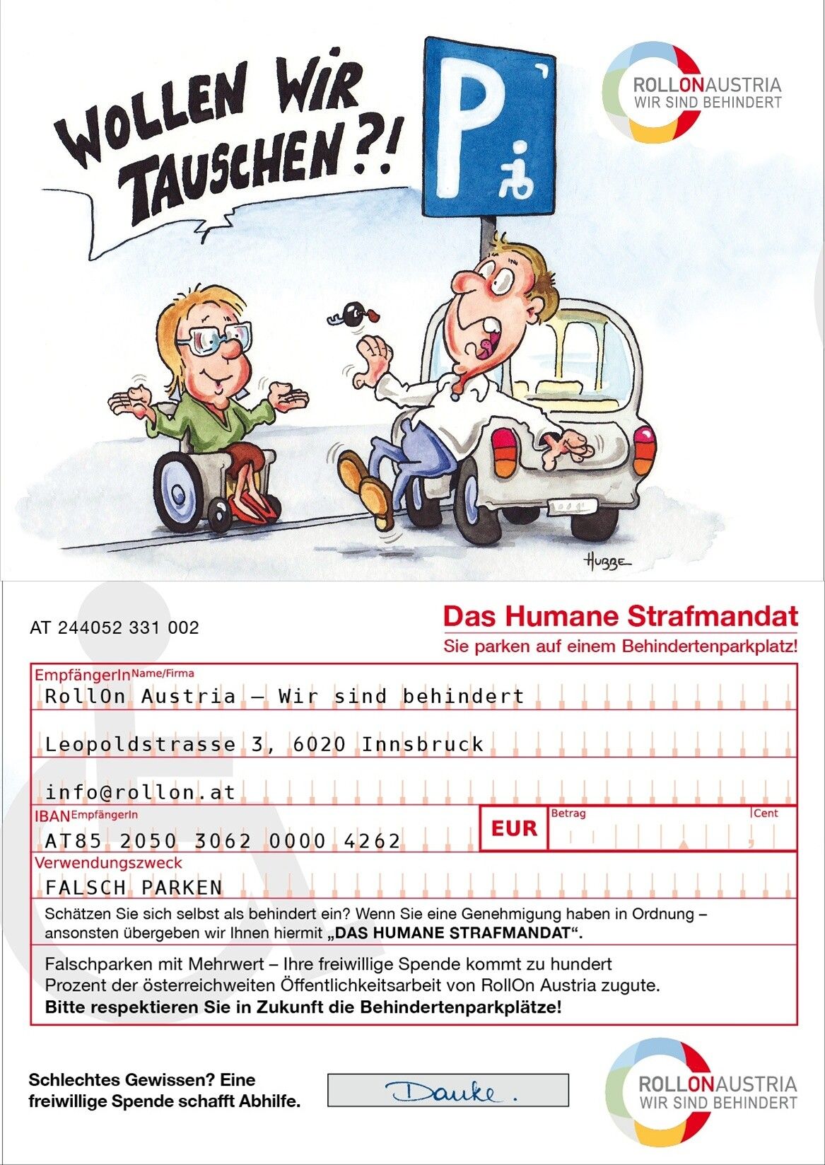 Das Humane Strafmandat von RollOn Austria