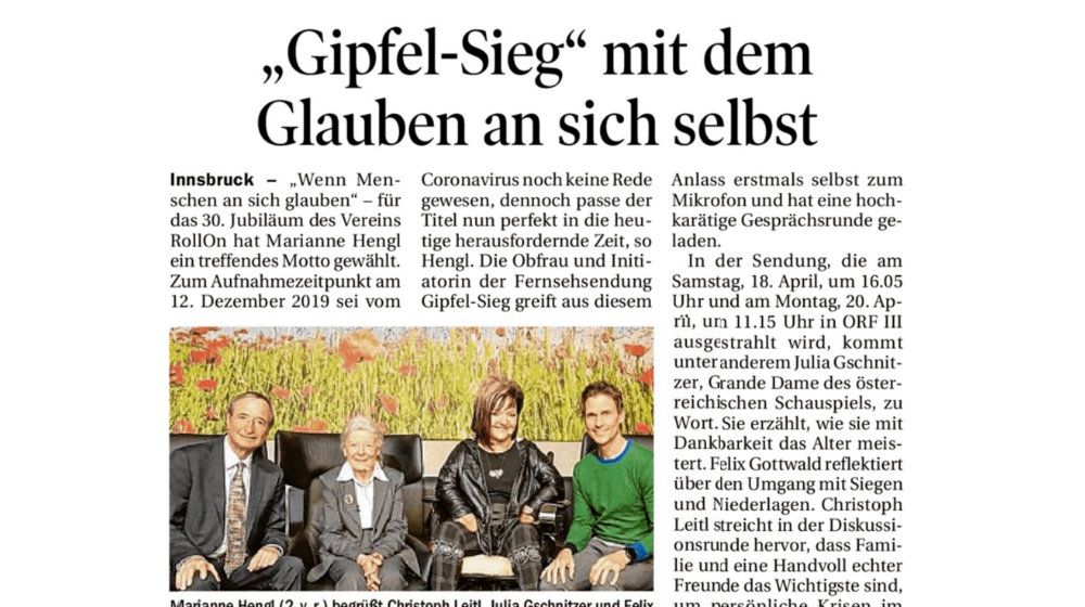 "Gipfel-Sieg" mit dem Glauben an sich selbst
