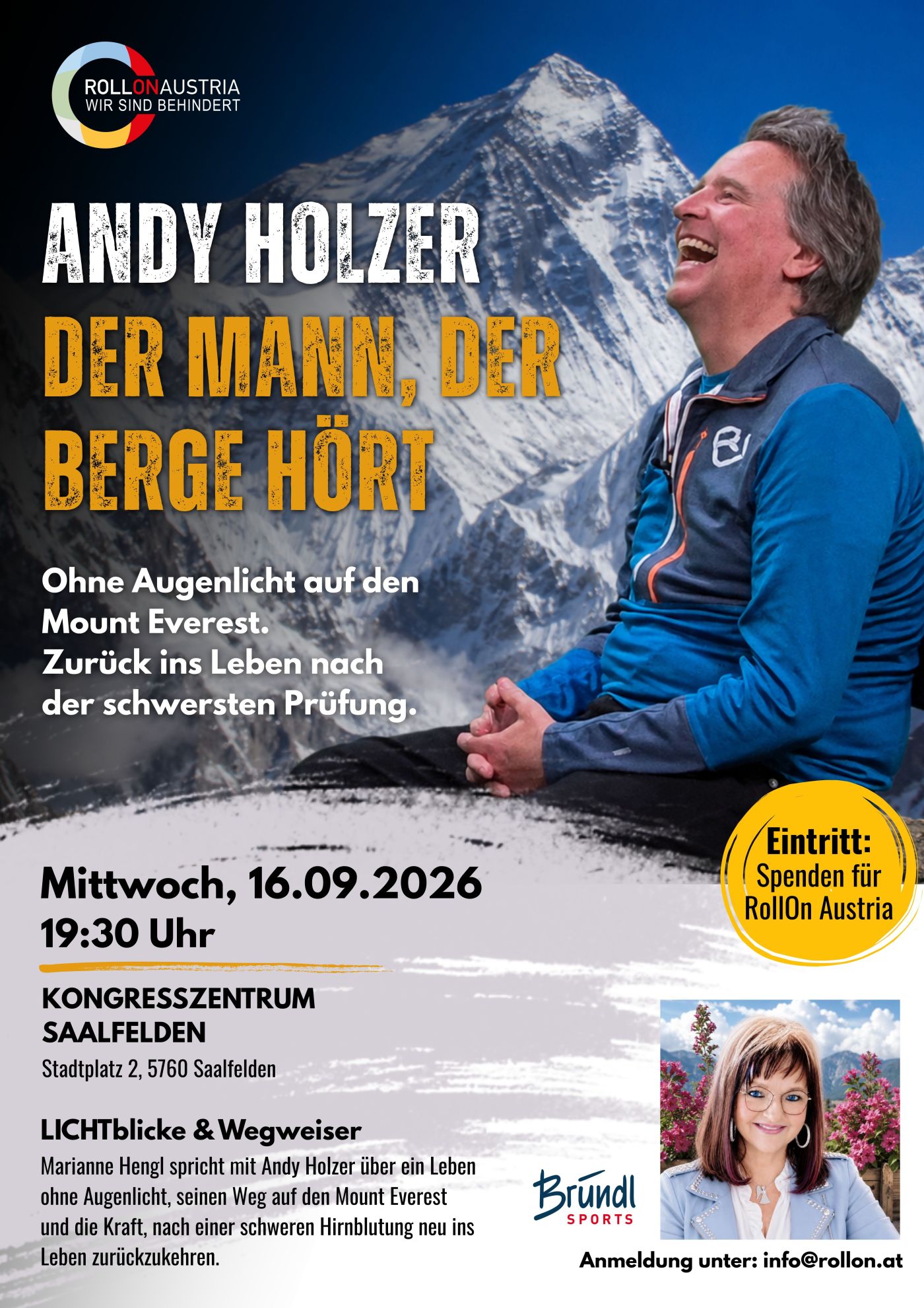 Plakat Andy Holzer: Der Mann der Berge hört