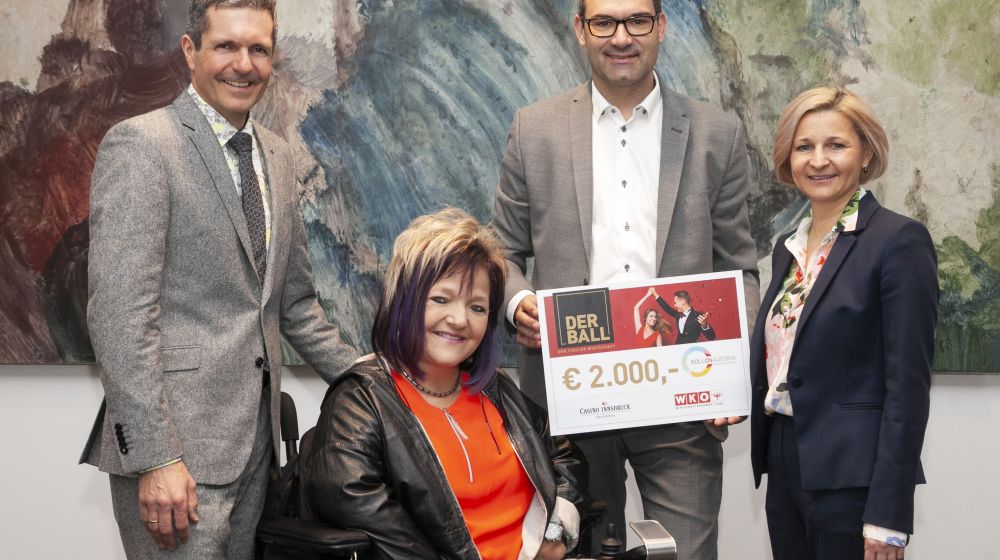 Beim Ball der Tiroler Wirtschaft 2020 wurde wieder großzügig für RollOn Austria gespendet
