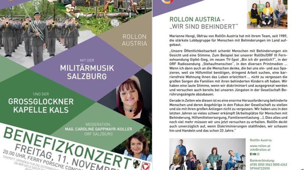 Die Militärmusik Salzburg & die Großglocknerkapelle Kals spielen für RollOn Austria